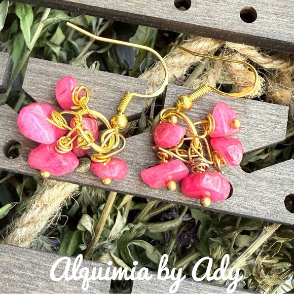 Alquimia Pink and Gold Playful Earrings - Picture 1 of 1